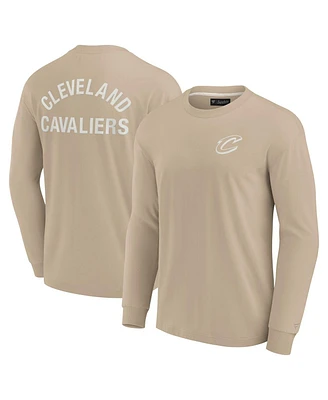 Fanatics Signature Men's and Women's Khaki Cleveland Cavaliers Elements Super Soft Long Sleeve T-Shirt