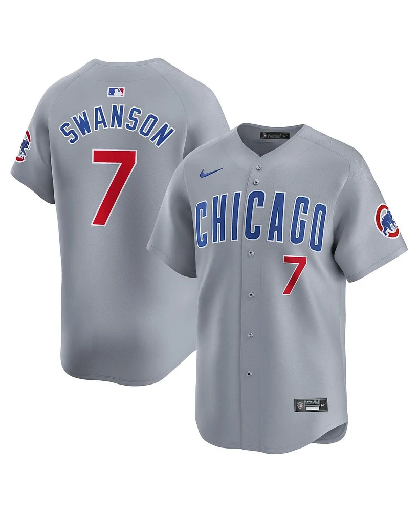 Nike Men's Dansby Swanson Gray Chicago Cubs Road Limited Player Jersey