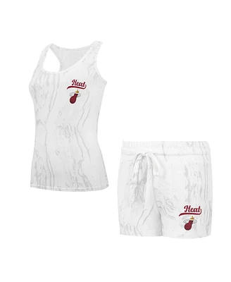 Concepts Sport Women's White Miami Heat Quartz Tank Top Shorts Set