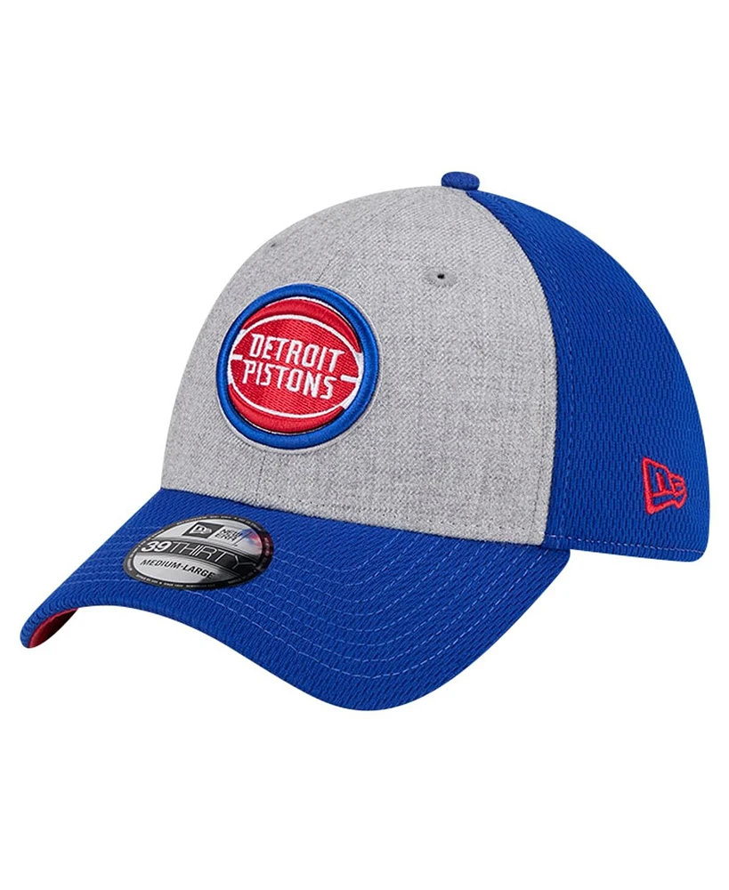 New Era Men's Heather Gray/Blue Detroit Pistons Two-Tone 39THIRTY Flex Hat