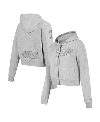 Pro Standard Women's Heather Gray Phoenix Suns Triple Tonal Full-Zip Hoodie