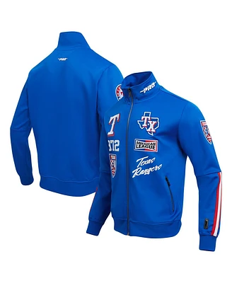 Pro Standard Men's Royal Texas Rangers Fast Lane Full-Zip Track Jacket