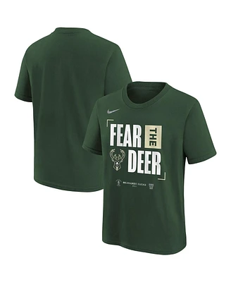 Nike Men's and Women's Hunter Green Milwaukee Bucks 2024 Nba Playoffs Mantra T-Shirt