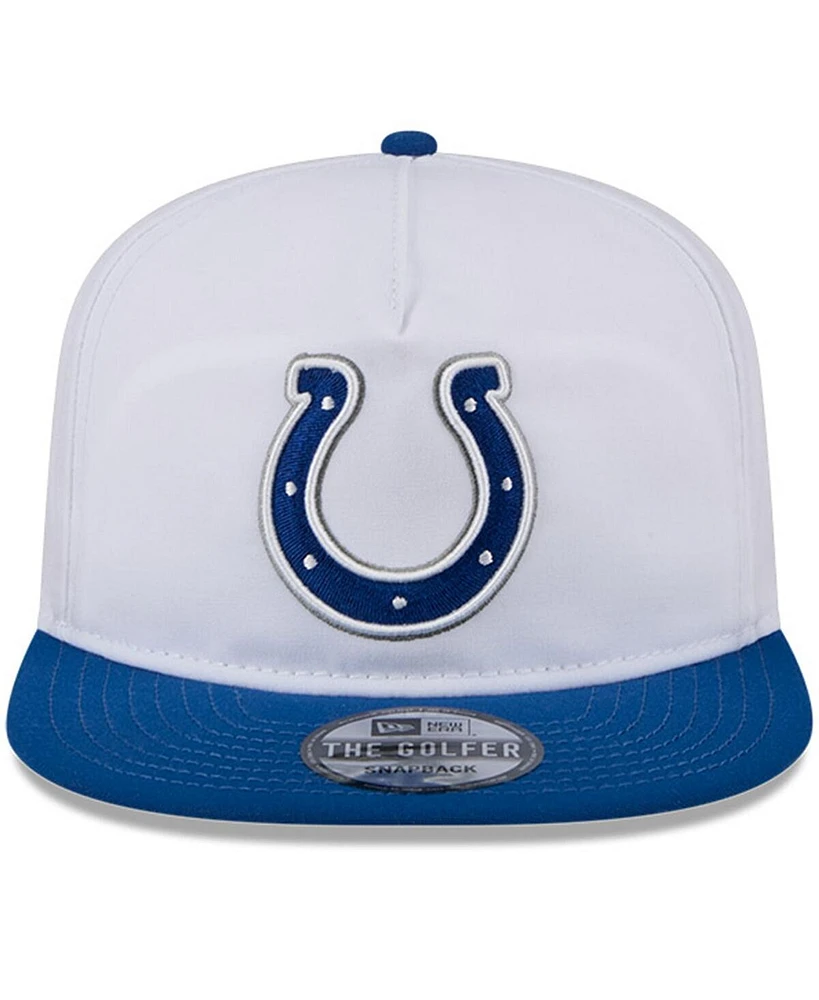 New Era Men's White/Royal Indianapolis Colts 2024 Nfl Training Camp Golfer Snapback Hat