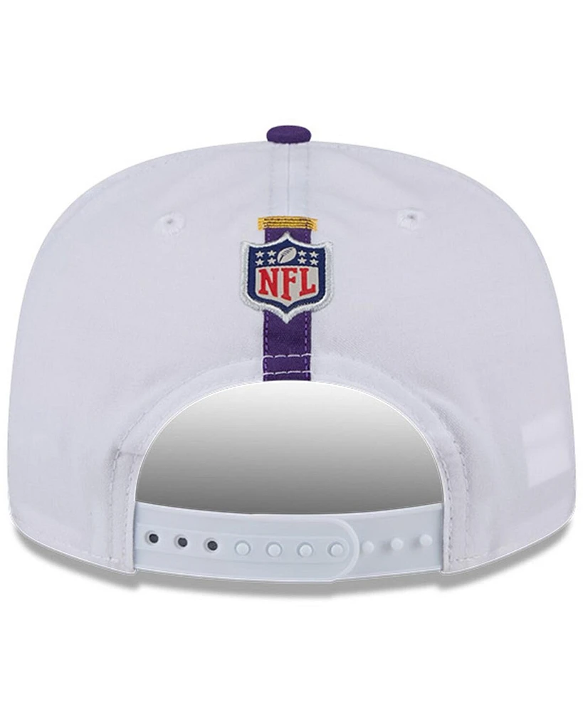 New Era Men's White/Purple Minnesota Vikings 2024 Nfl Training Camp Golfer Snapback Hat