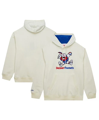 Mitchell & Ness Men's Cream Denver Nuggets Hardwood Classics vintage - like Pullover Hoodie