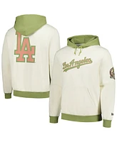 New Era Men's Cream/Green Los Angeles Dodgers Color Pop Pullover Hoodie