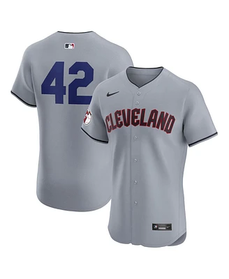 Nike Men's Gray Cleveland Guardians Road 2024 Jackie Robinson Day Elite Jersey