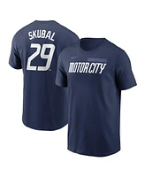 Nike Men's Tarik Skubal Navy Detroit Tigers 2024 City Connect Fuse Name Number T-Shirt