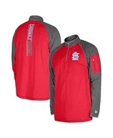 New Era Men's Red St. Louis Cardinals Father's Day Raglan Quarter-Zip Top