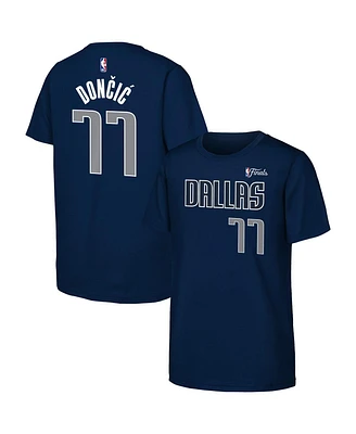 Outerstuff Big Boys and Girls Luka Doncic Navy Dallas Mavericks 2024 Nba Finals Name Number T-Shirt