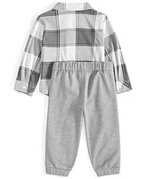 First impressions Baby Boys Nordic Plaid Button-Down Shirt & Solid Pants, 2 Piece Set, Created for Macy's