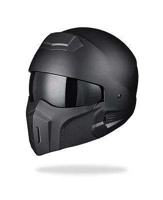 Ahr Motorcycle Helmet Open Face w/ Detachable Chin Guard Visor Dot Approved L