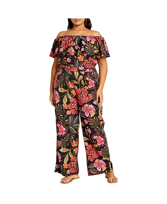 City Chic Women's Peta Print Jumpsuit