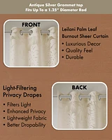 Madison Park Leilani Palm Leaf Burnout Window Sheer Curtain