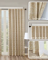 SunSmart Cassius Jacquard Lined Total blackout curtains for bedroom, Rod Pocket/Back Tab Single Curtain Panel Living Room