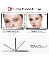 Byootique Portable Pocket Mirror W/ Folding Comb Makeup Cosmetic Mirror Travel