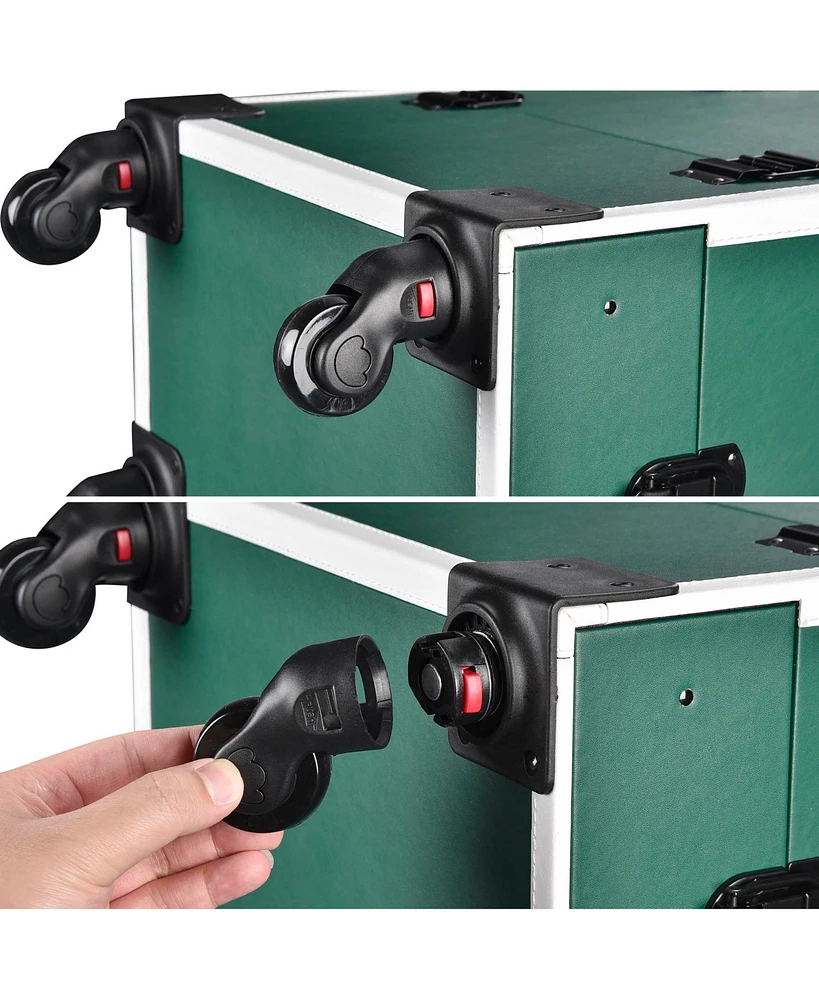Byootique Rolling Makeup Train Case Cosmetic Organizer Trolley Lockable Vanity