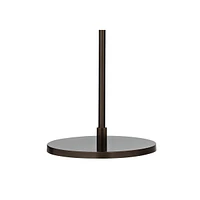 Possini Euro Design Raymond Modern Arched Floor Lamp Standing 69" Tall Bronze Brown Metal Slim Profile Off-White Linen Drum Shade Adjustable Boom Arm