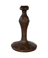 Robert Louis Tiffany Camile Traditional Tiffany Style Accent Table Lamp 18 1/2" High Antique Bronze Brown Woven Art Glass Shade Decor for Bedroom Hous