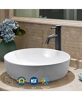 12" Modern Bathroom Lavatory Vessel Sink Faucet Single Handle Oil Rubbed Bronze