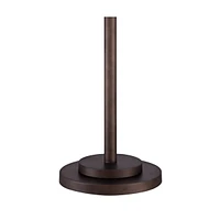 Possini Euro Design Garth Modern Industrial Standing Floor Lamp 63 1/2" Tall Oil Rubbed Bronze Brown Metal Burlap Fabric Drum Shade Decor for Living R