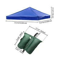 9.5x9.5Ft Outdoor Event Pop Up Canopy Tent Top Replacement with 4 Pack Sand Bag