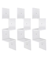 Yescom Pack 3 Tiers Wall Mount Corner Shelf Display Shelves Organizer Gradienter Dorm