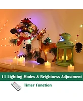 Yescom Christmas Garland with Lights,7.8Ft Battery Operated 20 Pcs Led String Lights with Pine Cone