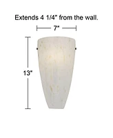 Emelle Modern Sconce Wall Decor Pocket Hand Blown Amber Art Glass Hardwired 13" High Fixture for Bedroom Bathroom Bedside House Living Room Home Dinin