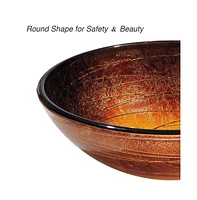 Yescom Aquaterior 2 Pack Round Tempered Glass Above Counter Vessel Bowl Sink Bathroom Wash Basin