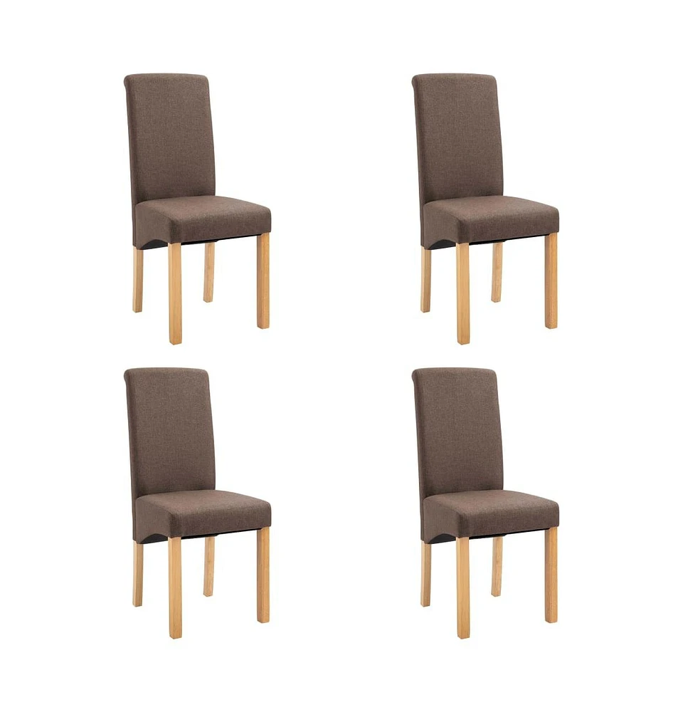 vidaXL Dining Chairs pcs Brown Fabric