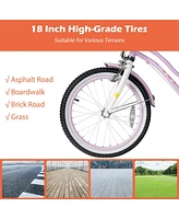 Gymax 18'' Kids Bike Toddlers Freestyle Adjustable Bicycle w/ Training Wheels