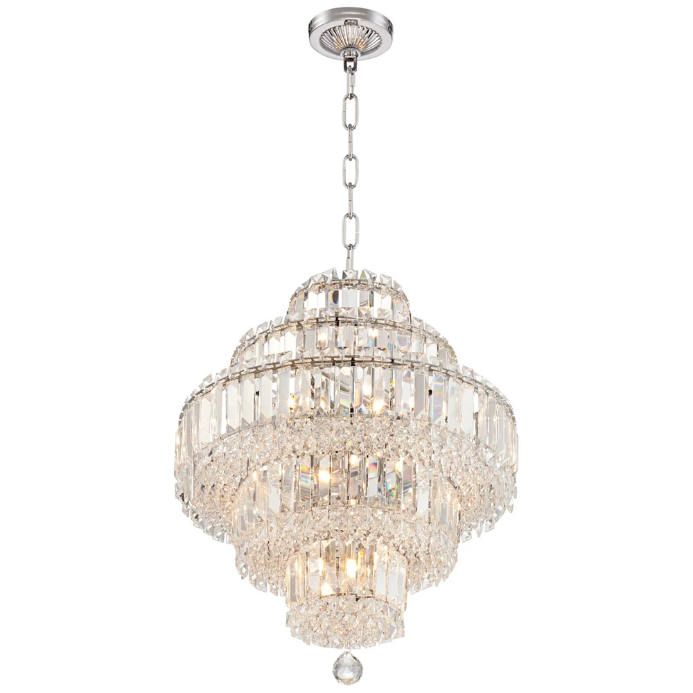 Vienna Full Spectrum Magnificence Chrome Small Chandelier Lighting 18 1/2" Wide Modern Dimmable Led Crystal 18