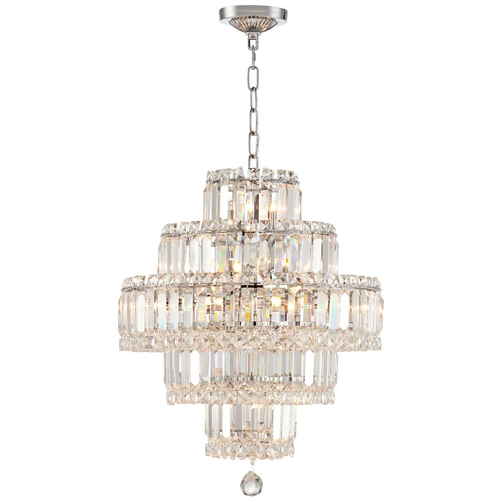 Vienna Full Spectrum Magnificence Chrome Small Chandelier Lighting 18 1/2" Wide Modern Dimmable Led Crystal 18