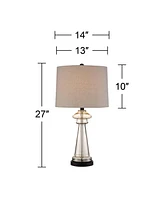360 Lighting Dalia 27" Tall Traditional Table Lamp Champagne Glass Single Fabric Shade Living Room Bedroom Bedside Nightstand House Office Home Readin