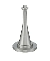 360 Lighting Karl Modern Industrial Floor Lamp Standing 63.75" Tall Brushed Nickel Silver Classic Metal White Tapered Drum Shade Decor for Living Room