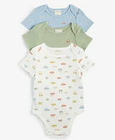 First Impressions Baby Boys Travel Cotton Bodysuits, 3 Pack, Created for Macy's