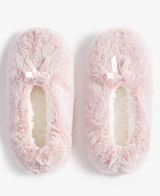 Charter Club Women's Faux-Fur Ped Slipper Socks, Created for Macy's