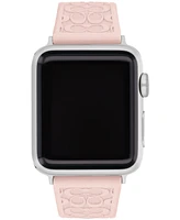 Coach Women's Pink Silicone Strap for Apple Watch 38mm, 40mm, 41mm