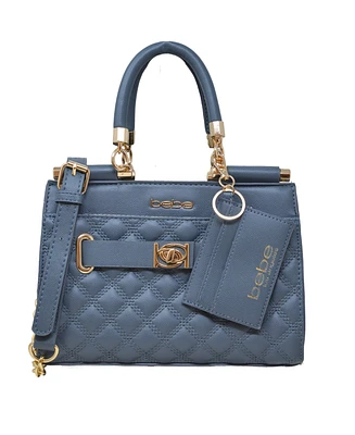 Bebe Alex Quilted Satchel Bag with Card Holder