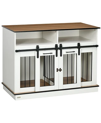 PawHut Dog Crate Furniture for Large Dogs or Double Dog Kennel for Small Dogs