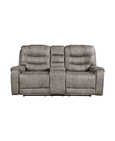 Homelegance White Label Gabi 77" Double Reclining Love Seat with Center Console