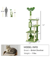 Streamdale Furniture Multi-Level Cat Tower with Scratching Posts, Hammock, and Perches