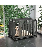 Simplie Fun Indestructible, Foldable, Rolling Dog Crate for Large Pets