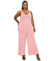 L I V D Plus Raven Wide Leg Pocket Jumpsuit