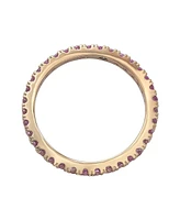 Suzy Levian New York Pink Sapphire Single Row Eternity Band Ring Sterling Silver by