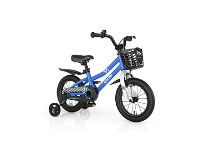 Slickblue 14 Inch Kids Bike with 2 Training Wheels for 3-5 Years Old