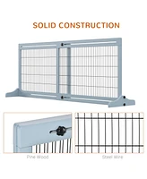 Streamdale Furniture Retractable Wooden Pet Gate for Easy Access Control