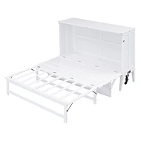 Queen Size Murphy Bed With Built-In Charging Station And A Shelf